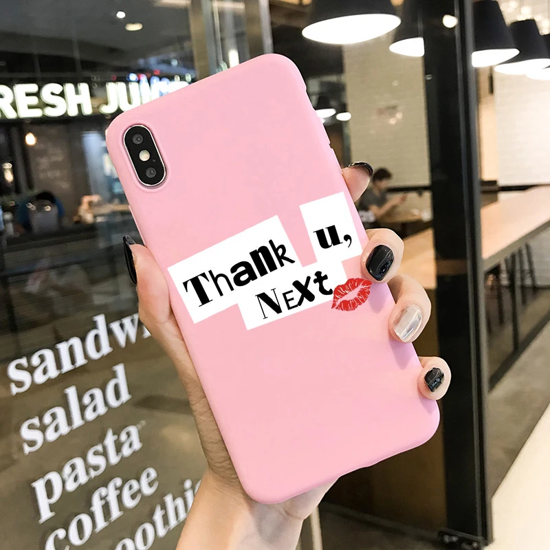 Thank U, Next Ariana Grande мягкий чехол для телефона из ТПУ ярких цветов для iPhone 11 PRO MAX X XR XS Max 8 7 6s Plus - Цвет: TPU