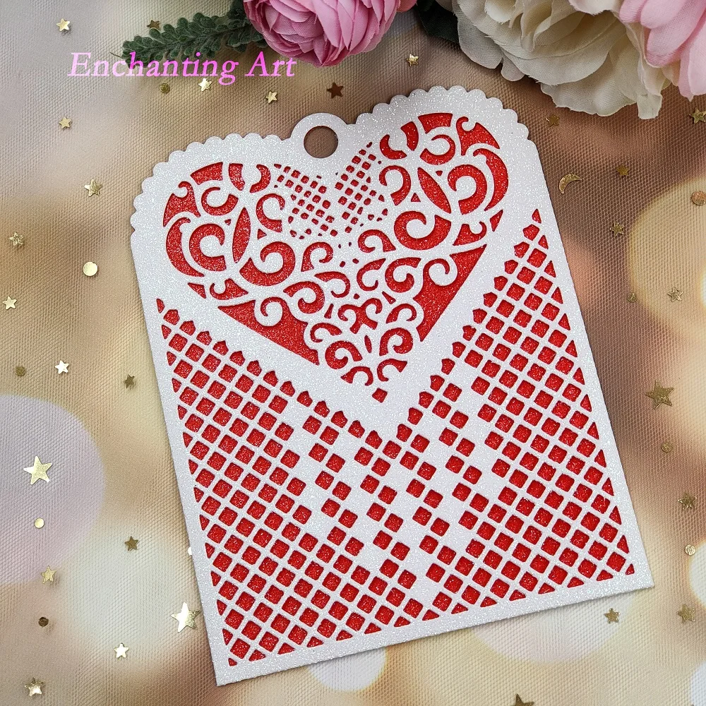 Вырезанные металлические штампы в форме сердца поздравительная открытка