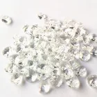 Высококачественные Восьмиугольные бусины для люстры из прозрачного кристалла 200 шт. 10 мм, свадебные бусины с двумя отверстиями, цепочки, украшения для рождественской елки своими руками