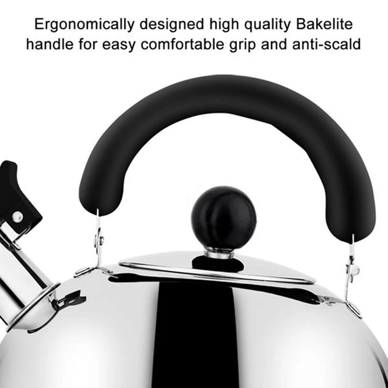 XMX-Tea Kettle Stovetop Whistling Tea Pot Stainless Steel Kettles Pots for Stove Top 3L Capacity with Capsule Base By | Бытовая техника