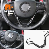 car steering wheel button frame cover trim shell auto styling accessories carbon fibre 2014 15 16 2017 for jeep grand cherokee