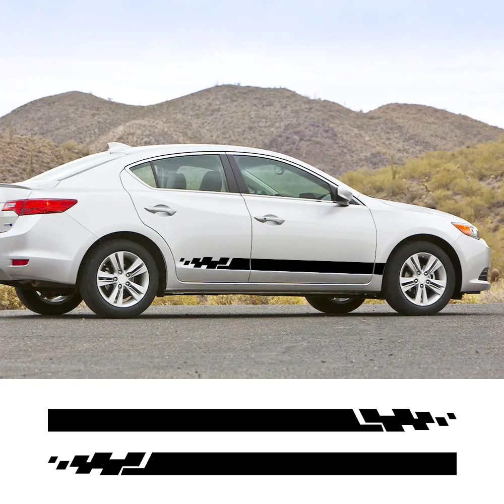 

2Pcs Car Door Side Skirt Stickers For For Fiat Abarth Ford Focus Fusion Hyundai Tucson Lexus RX NX Kia Sportage Auto Accessories