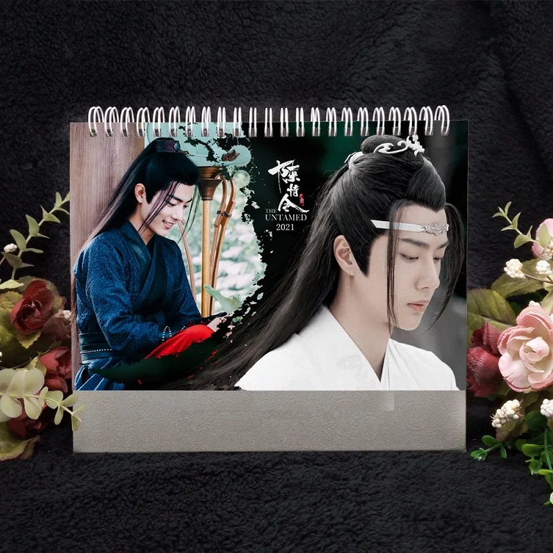 

2022 Year The Untamed Xiao Zhan, Wang Yibo Calendar Chen Qing Ling Desktop Calendars Fans Gift 2021.01-2021.12