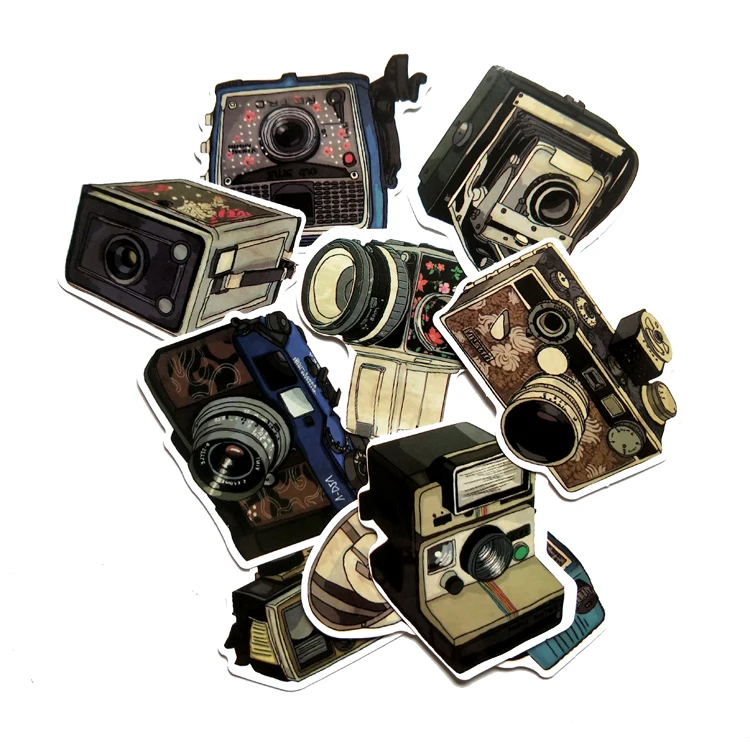 9 шт. ПВХ ностальгическая камера крутая граффити Автомобильная наклейка чемодан