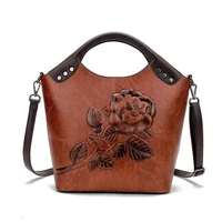 luxury handbags women bags designer retro floral shoulder bag ladies large capacity shopping tote bags pu leather cross body bag