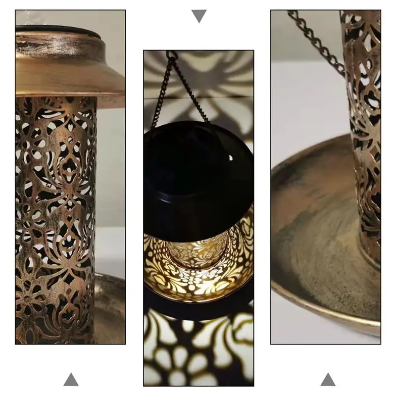 

1pc Hanging Bird Feeder Bird Food Dispenser Creative Bird Food Container Park Villa Bird Feeder Solar Bird Feeder Decoration