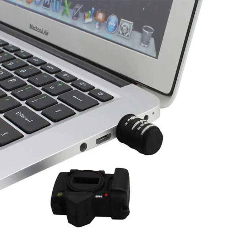 

Brand New Cartoon Silicone Camera Shape USB 2.0 Memory flash stick pen drive with round tin box