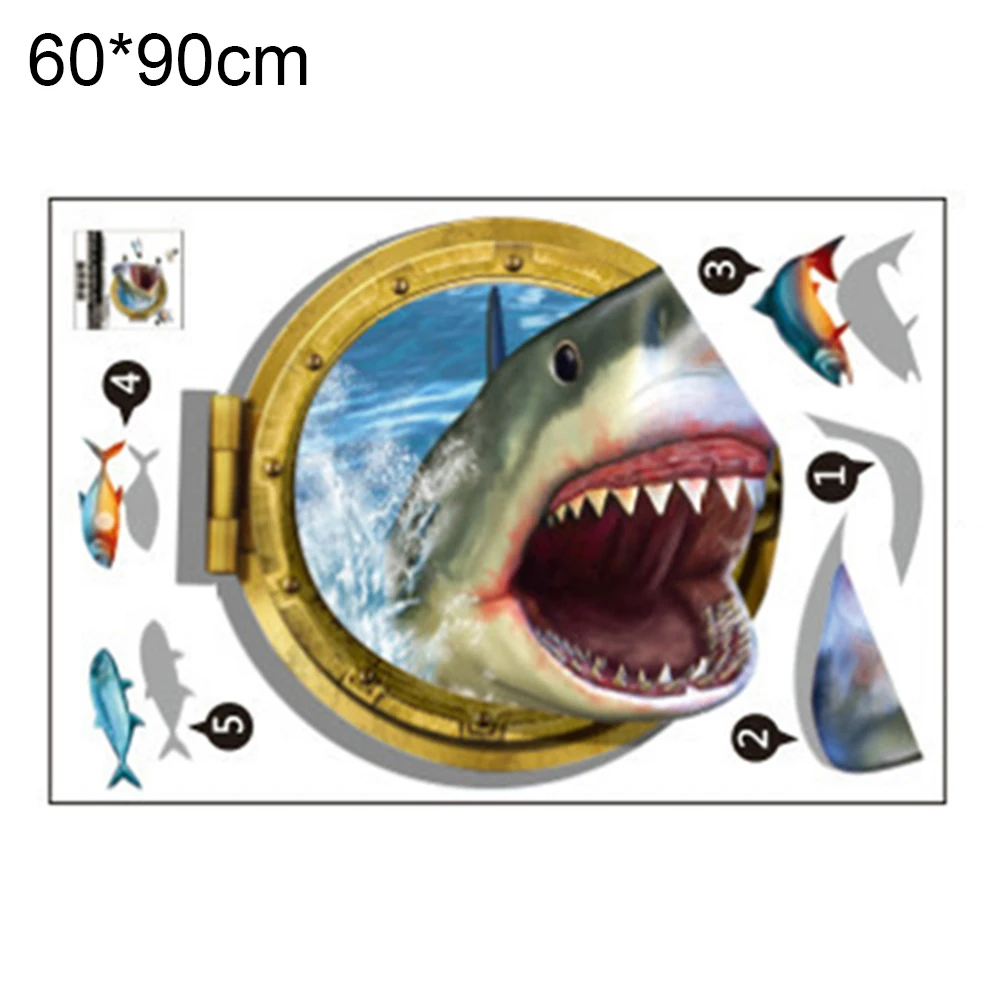 3D креативная Съемная самоклеящаяся Настенная Наклейка с изображением морской