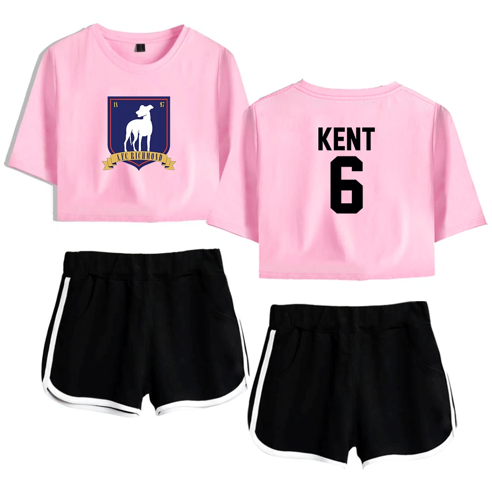 

Print Ted Lasso Season 2 Merch Two Piece Set Cosplay Women Short Tshirt Crop Tops Suit Summer Soft Elastic Waist Shorts Women