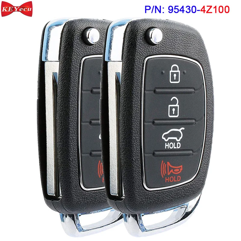 KEYECU 2 шт. для Hyundai Santa Fe 2013 2014 2015 2016 2017 дистанционный ключ брелок 95430 4Z100 4Z101 315 МГц TQ8 RKE