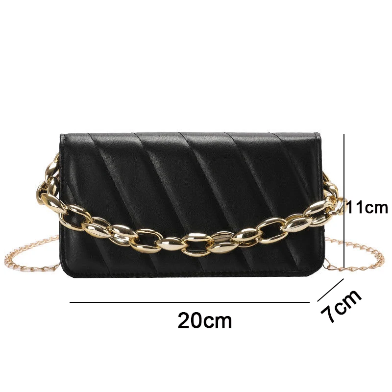 

Shoulder Bag Women Bag Handbag Purse Chain Crossbody Bags for Women All-match Striped Fashion 2021 New Trend PU Leather Luxury