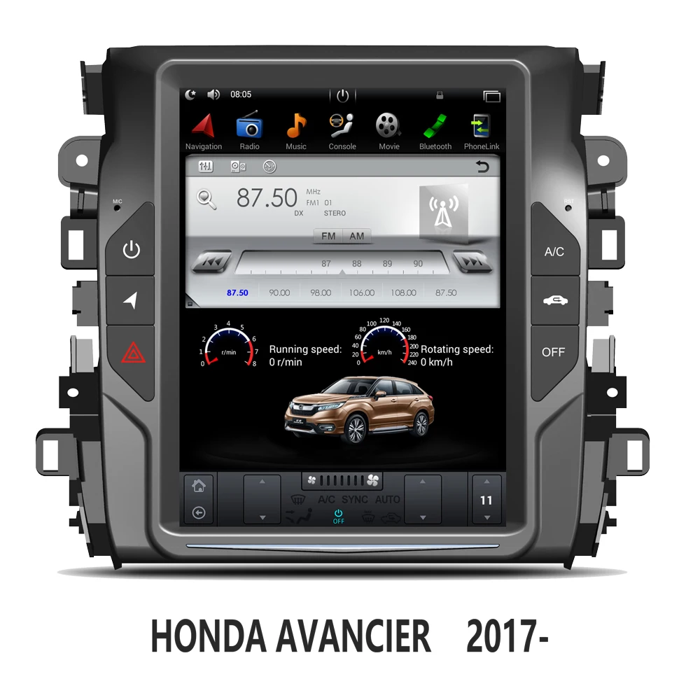 

Вертикальный Автомобильный GPS-навигатор в стиле Tesla на Android 9,0 для HONDA AVANCIER 2017-радио, стерео, мультимедийный плеер с Bluetooth, Wi-Fi
