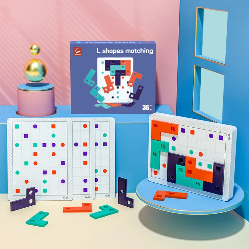 

Children Logical Thinking Shape Matching Cognitive Early Education Toys L Square Parent Child Interactive Desktop Games