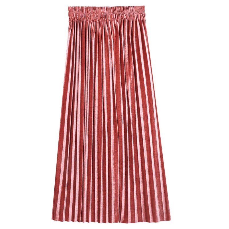 Женская модная юбка средней длины с металлическим блеском повседневная высокой