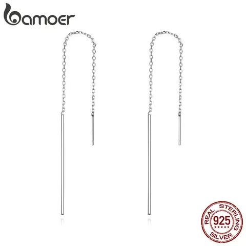 Серебряные серьги-подвески BAMOER