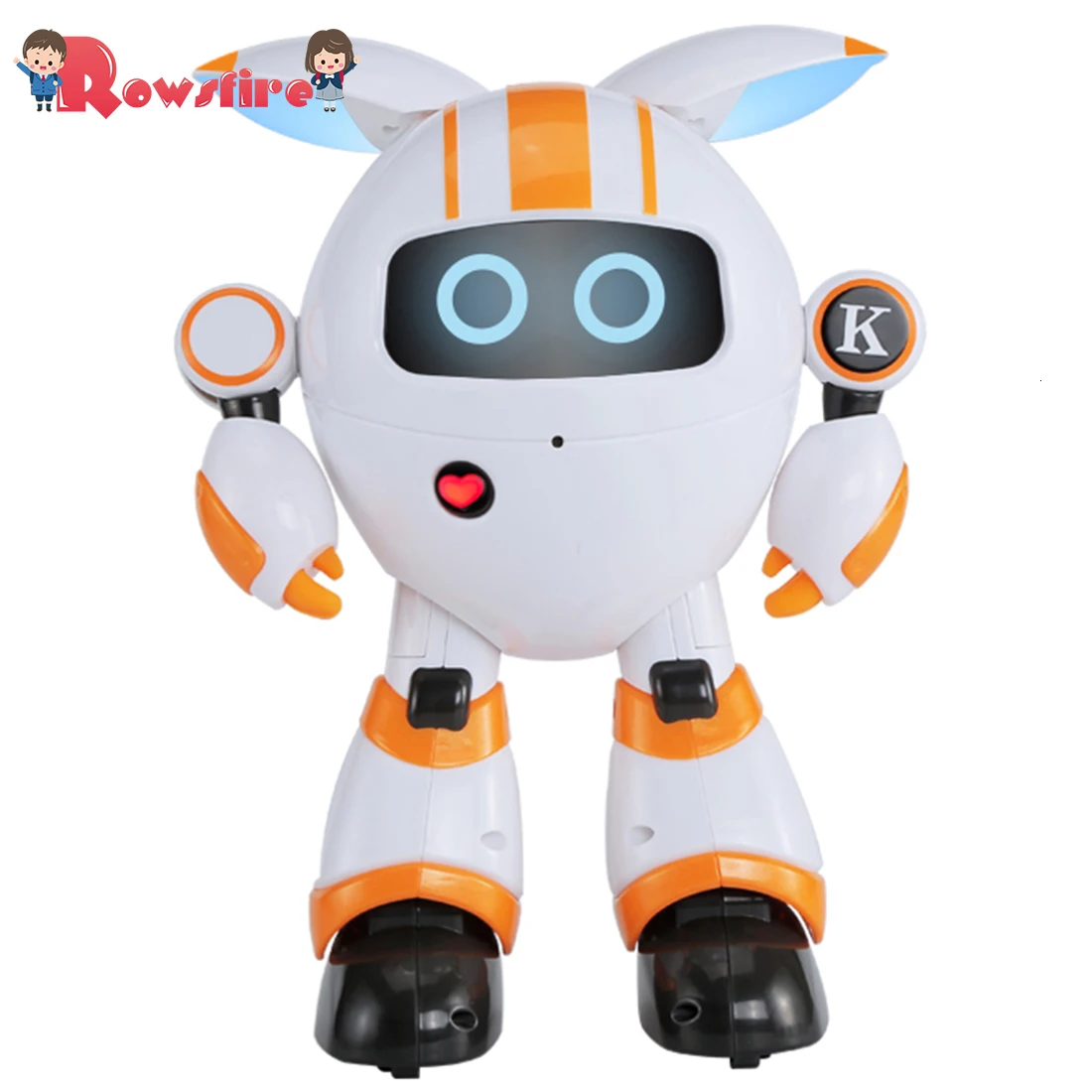 Rowsfire умный ходячий робот RC электронный танцующий Поющий Робот игрушка для детей-оранжевый/синий