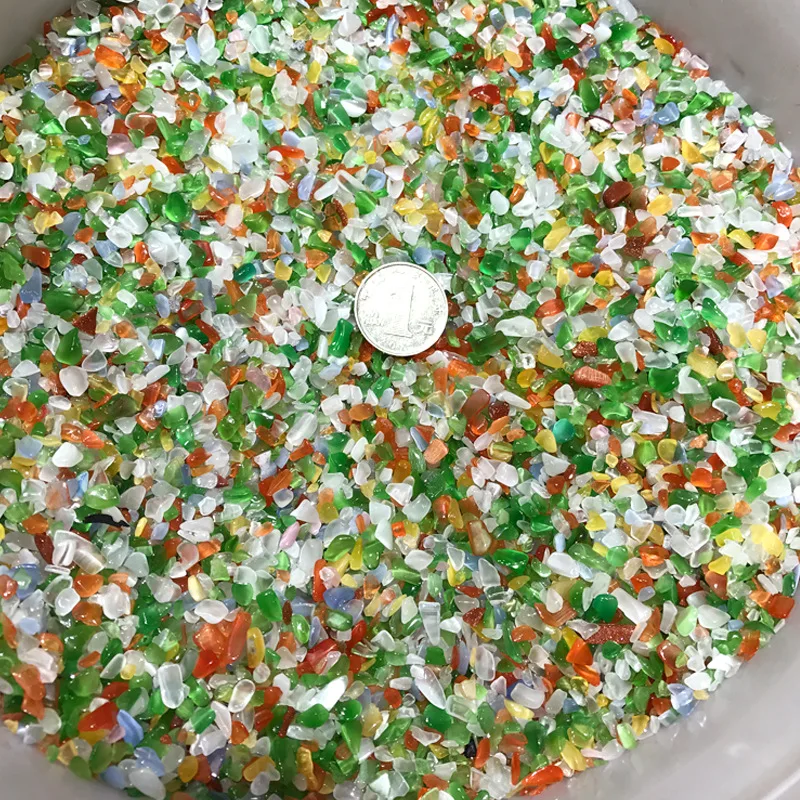 

100G Natural Stone Crystal Mineral Synthetic Cat's Eye Gravel Home Decoration DIY Wheel Pulse Healing Crafts