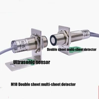 high precision m18 ultrasonic sensor npn pnp 20 60mm ultrasonic single and double sensor doublemulti sheet detector sensor