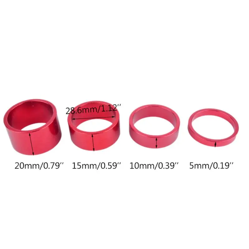 

4pcs Road Bicycle Aluminum Alloy Headset Washer MTB Bike Front Fork Stem Spacers Cycling Accessories Sturdy Durable 2021 New