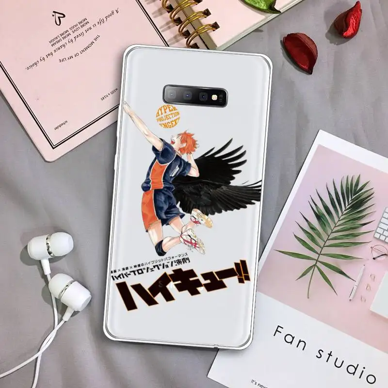 

haikyuu Anime volleyball boy Phone Case Transparent For Samsung Galaxy A71 A21s S8 S9 S10 plus note 20 ultra