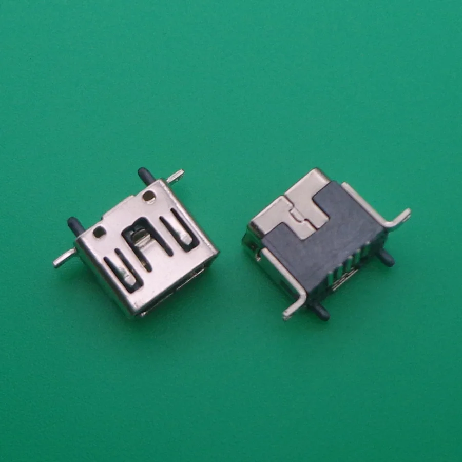 10 шт. мини-USB Тип B гнездо 5-контактный DIP вертикальные ножки PCB 180 градусов разъем V3
