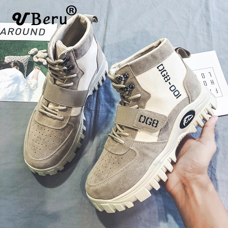 Ботинки на шнуровке удобные высокие мужские кроссовки 2020 г. Модная новая теплая