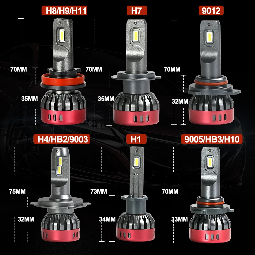 

ANMINGPU H11 H8 H9 Led Car Headlight Bulbs H1 H4 H7 Led Bulb 9005 HB3 9006 HB4 HIR2 9012 Led HeadLights 12000ML 56W CSP 6500K