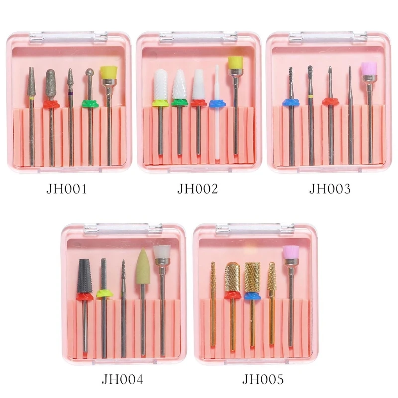 

E7CF Nail Drill Bits Cuticle Manicure Machine Cutter File Gel Polish Kit Set Nail Drill Bit Set Electric Manicure Drill Kit