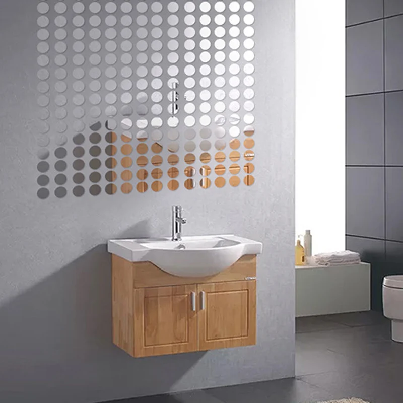 Зеркальная поверхность стены Стикеры Светоотражающие Самоклеящиеся DIY для