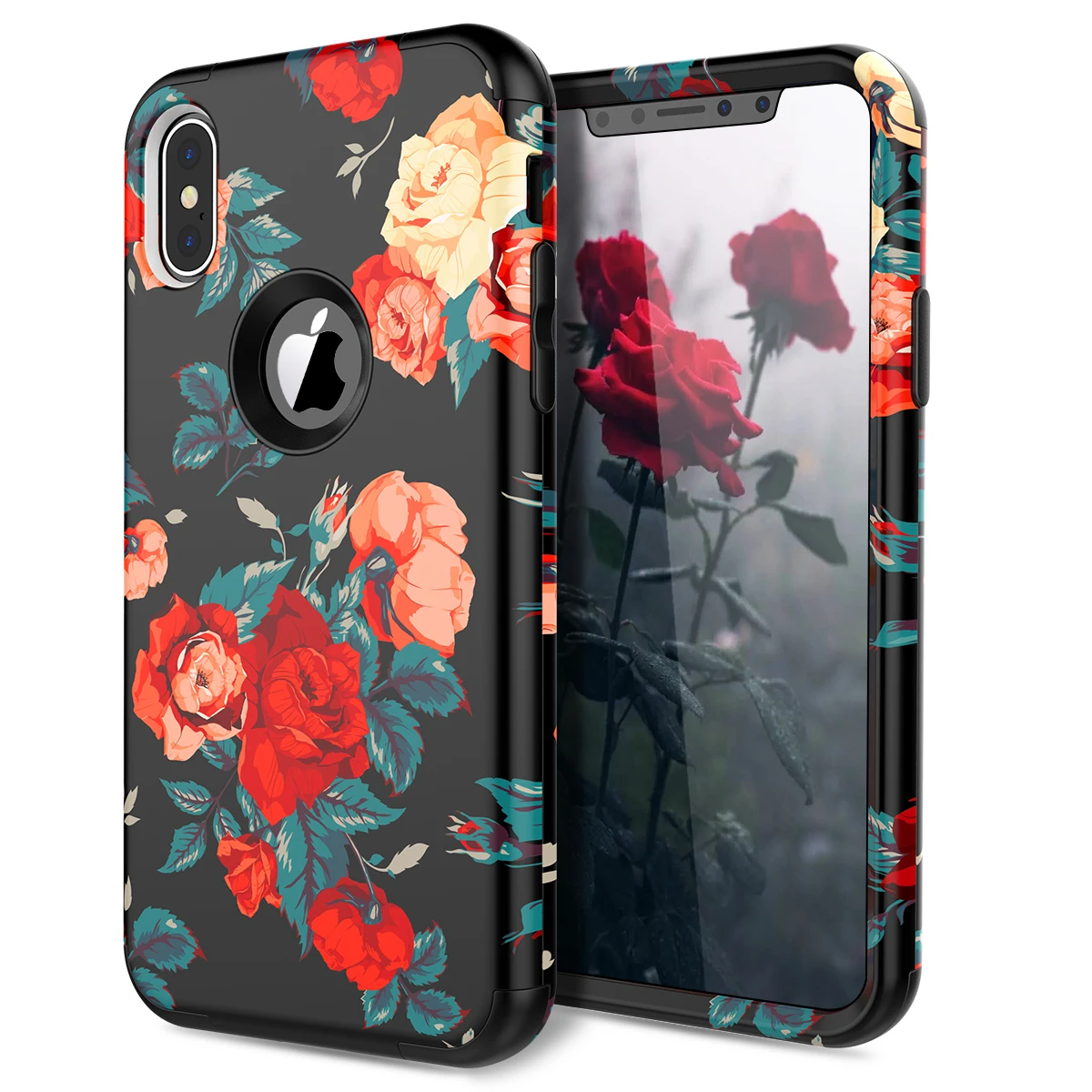 Мраморный бампер чехол для iPhone 11 pro Max 7 8 6 Plus жесткий защитный чехол силиконовый чехол для iPhone X Xs Max Xr 360 чехол милый Единорог 3 в 1 - Цвет: red rose