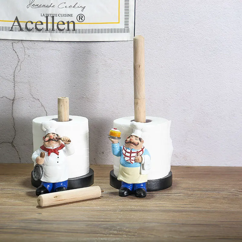 Двухслойный держатель для бумажного полотенце 29 5 см из смолы шеф повара фигурки