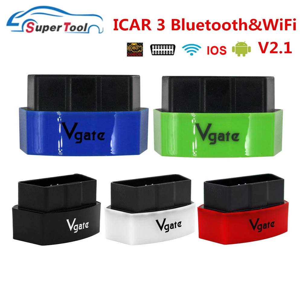 Автомобильный диагностический сканер Vgate Icar 3 ELM327 OBD2 Bluetooth Wi Fi V2.1 для