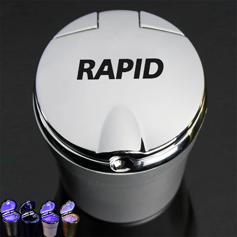 

Car Ashtray With Led Lights With Cover Creative Personality Covered Car multi-function Car Supplies For Skoda Rapid 2015 16 2017