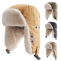 bomber cotton winter ski trapper hat foldable earmuff outdoor windproof ski trapper ear flap leifeng hat ear protection