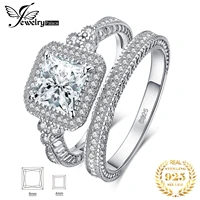jewelrypalace vintage wedding band engagement ring set cubic zirconia sumulated diamond princess 925 sterling silver ring women