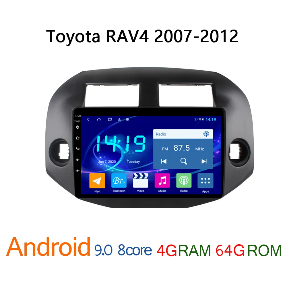 Автомагнитола для Toyota RAV4 4 + 64 ГБ 2007 дюйма android DVD GPS|Автомагнитолы| |