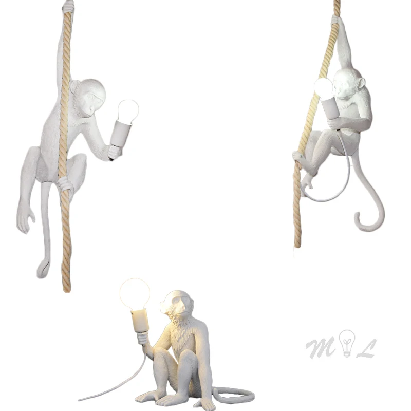 Современная настольная лампа смоляная в форме обезьяны креативные Настольные