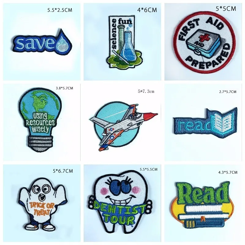 Мультяшные экологически безопасные патчи для вышивки, самолёт, книга, аппликация для одежды, сделай сам, сбережение воды, земли, пальто, шляпы, Декор