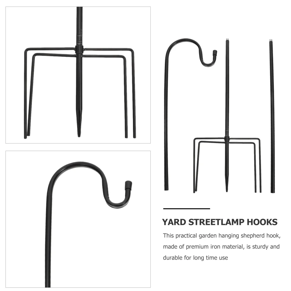 

2pcs Garden Streetlamp Hooks Garden Shepherd Hooks Iron Yard Hanging Hooks