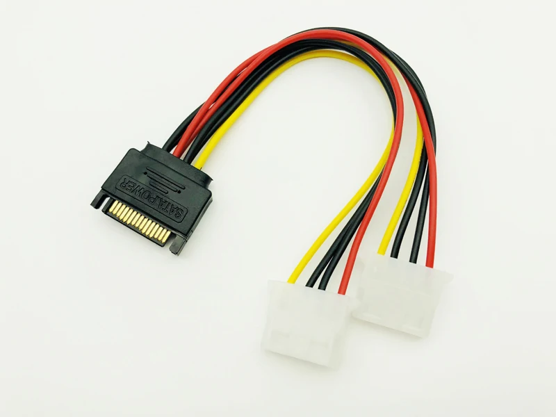5 шт. кабель питания 15Pin SATA на 2 Dual 4Pin IDE Molex разъем свинец Y сплиттер Шнур 18AWG провод 20
