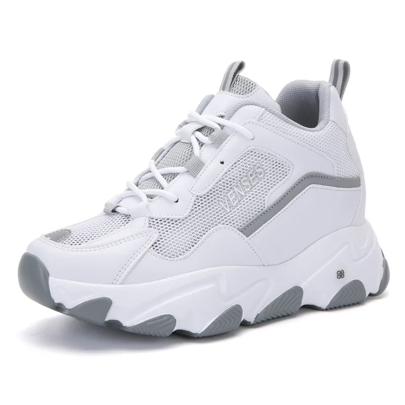

Mesh Breathable Women's Shoes Autumn All-match Thick-soled Sports Shoes Height-increasing Shoes Ladies Casual Shoes