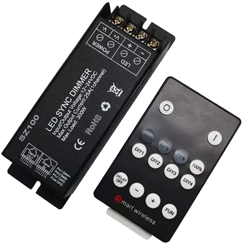 

300W 25A категории “Сделай Сам” Управление; Диммер DC12V 24V RF Беспроводной пульт дистанционного управления, чтобы Управление один Цвет прокладки...