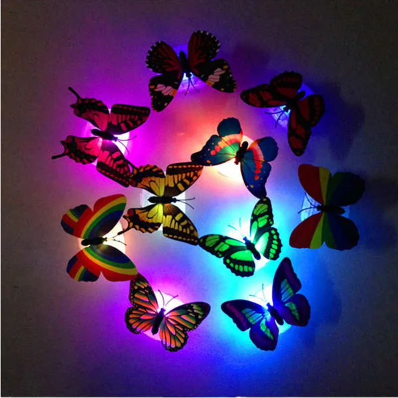 

Красочный светящийся светодиодный ночник в виде бабочки, свадебный декоративный светильник, наклейки для детей, маленькие подарки, игрушки...