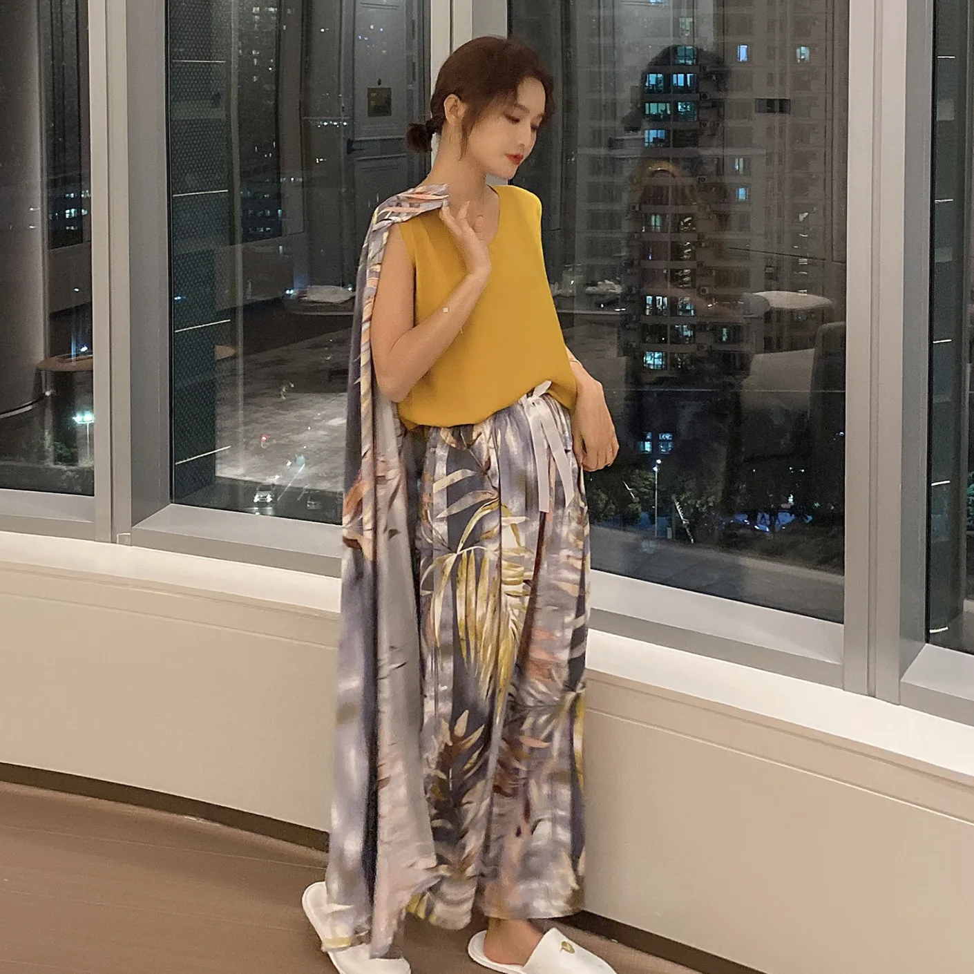 4 шт. весенне-осенние пижамные комплекты для женщин пижамный комплект с принтом