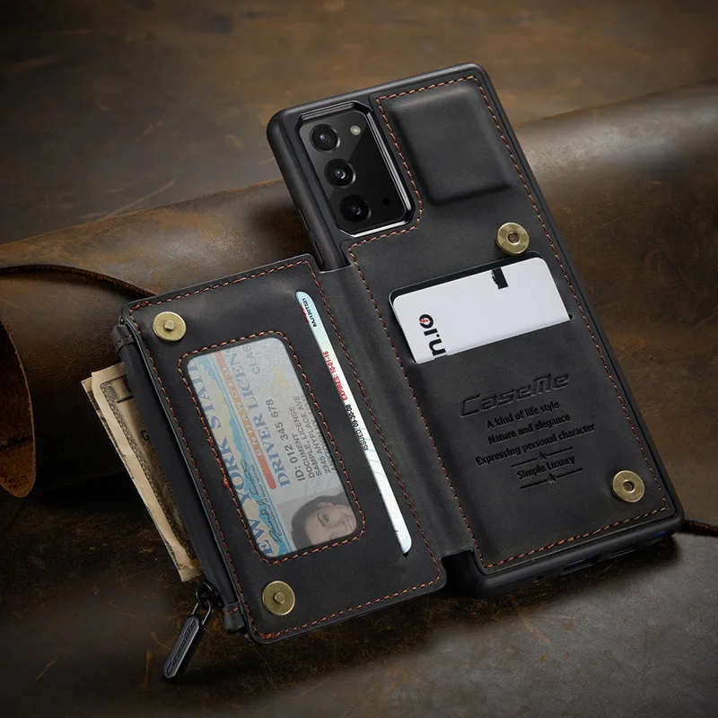 Для Samsung Galaxy S20 S10 S9 S8 Note10 Plus Note 20 съемный магнитный кожаный чехол бумажник в стиле