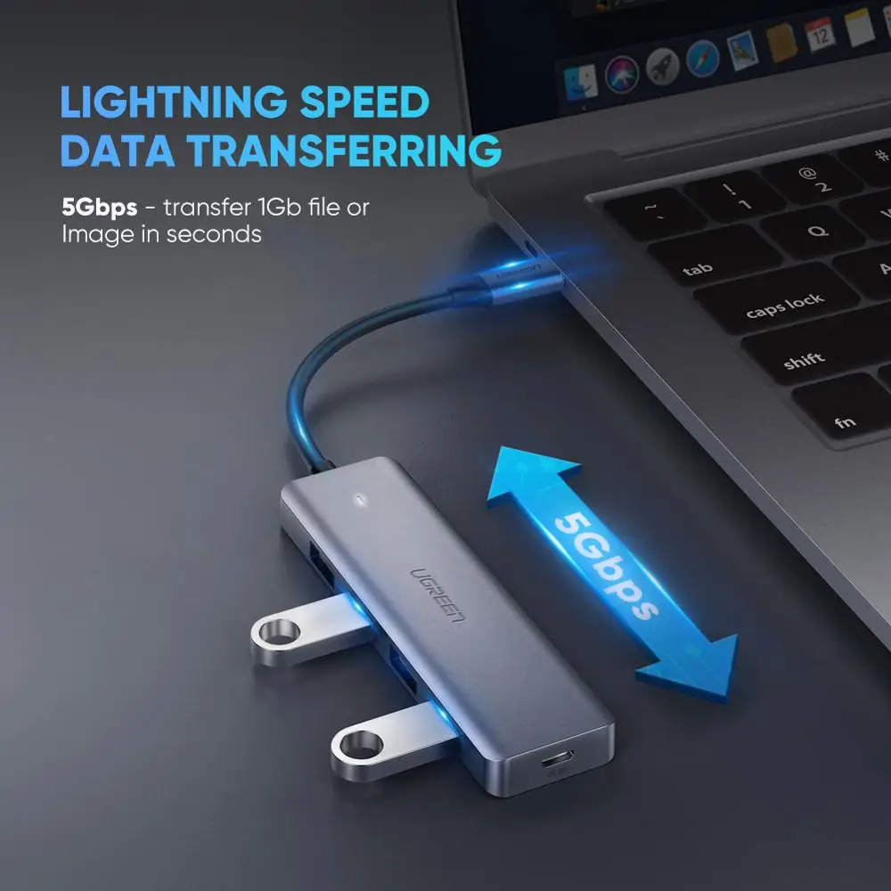 USB-концентратор UGREEN 4 порта USB Type-C на 3 0 разветвитель адаптер для MacBook Pro iPad Samsung Galaxy