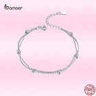 Браслет женский из серебра 925 пробы, с круглыми бусинами