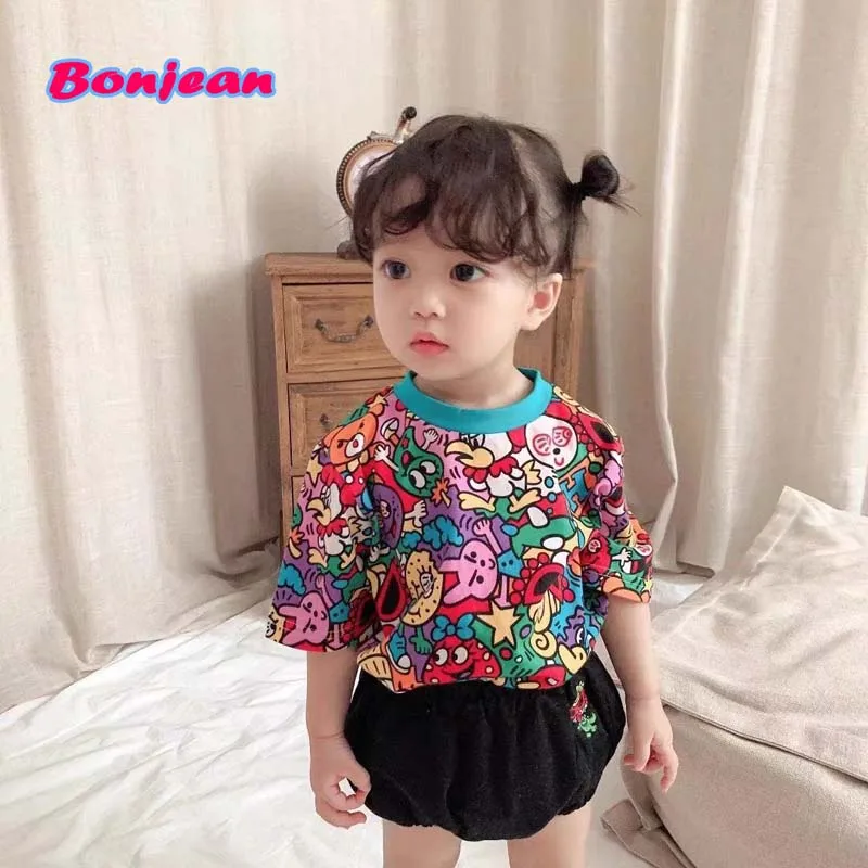 

Cartoon Cute Design Children's Funny T-Shirts Boys/Girls Birthday Clothes Tops Tees Kids Summer Casual Clothes for Baby Feminist