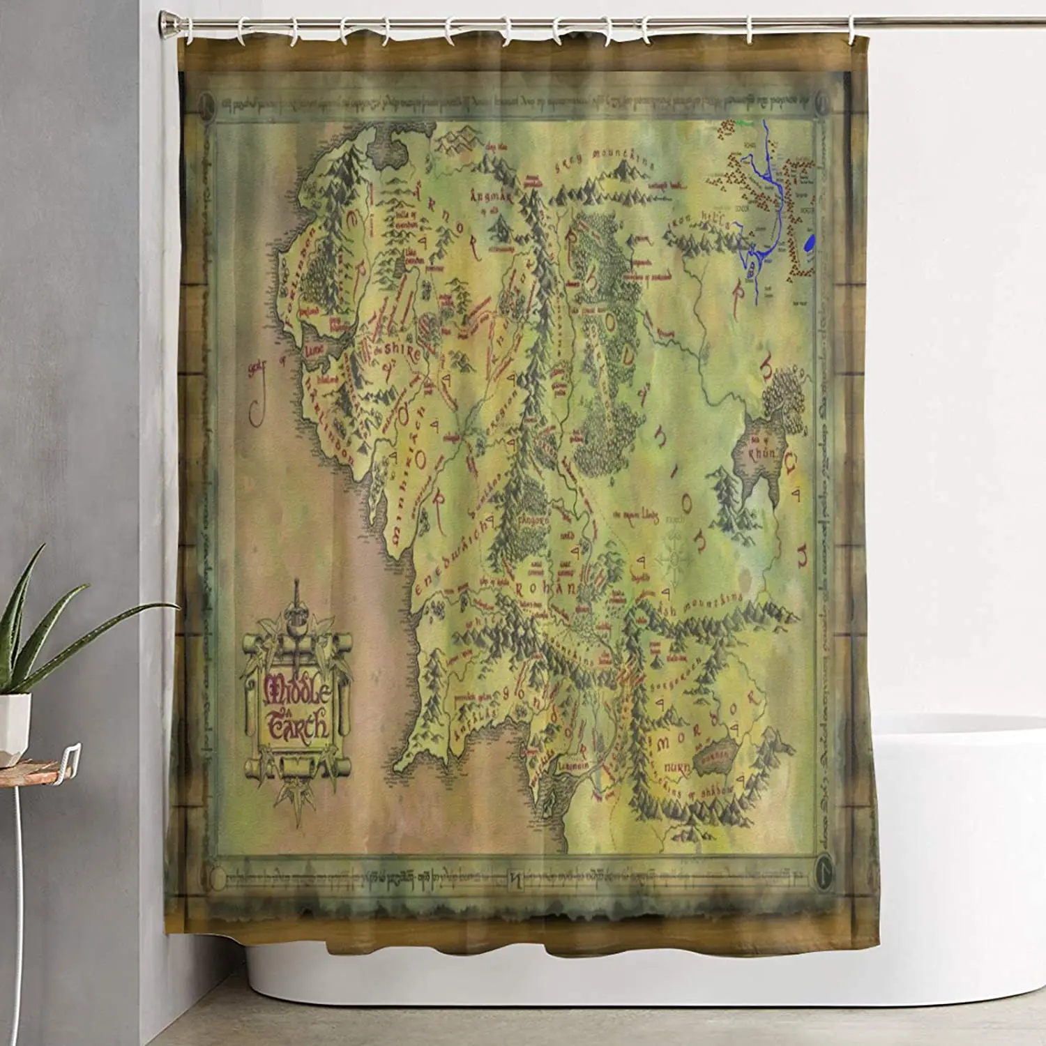 Занавеска для душа с картой ближней земли быстросохнущая занавеска ванной | Дом и