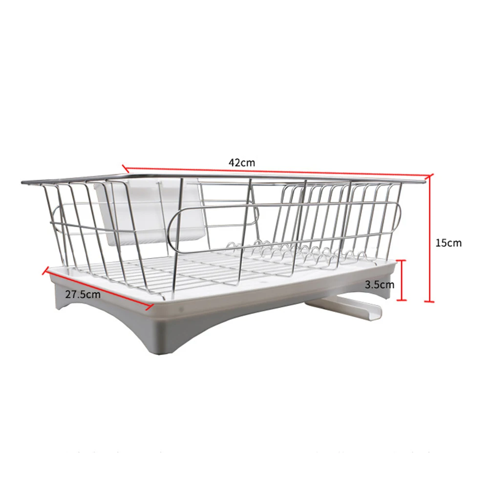 

Stainless Steel Dish Drainer Bowl Tableware Plate Portable Drying Rack Kitchen Storage Holder Shelf Dinnerware Organizer Basket